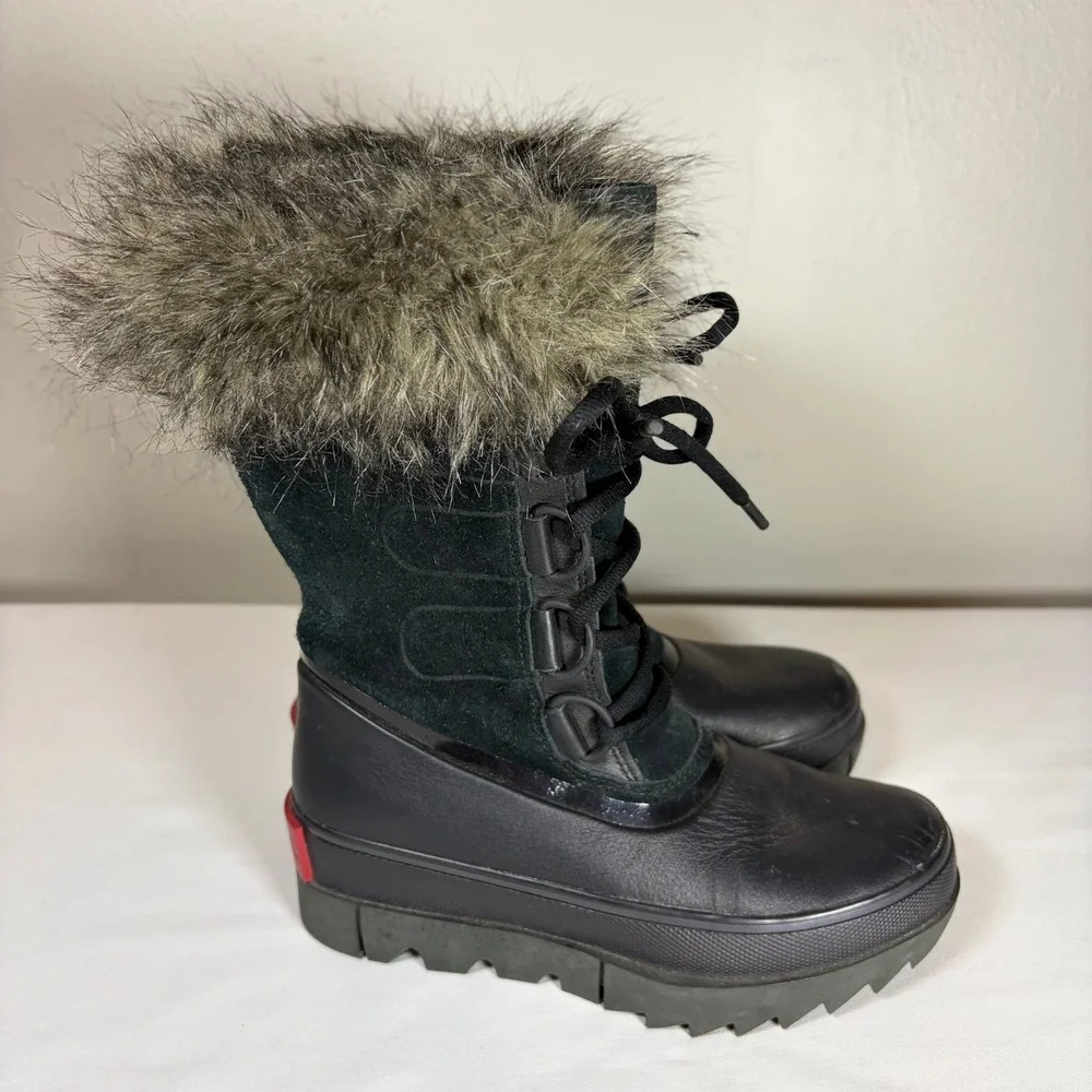 Sorel Joan of Arctic Next Lite Waterproof‎ Boots Black Faux Fur NL3367-010 5.5